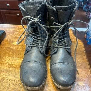 Men J75 boots zip up & lace up gray:12 good condition